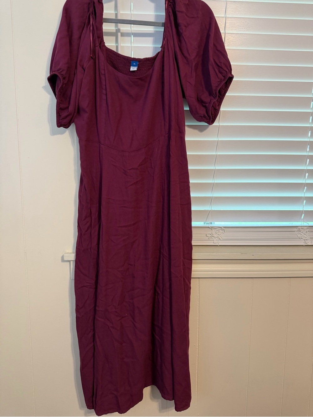 Old Navy Plum Puff Sleeve Midi Dress XL